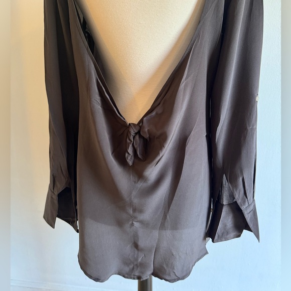 Lia Kes Open Back Backless Silk Button Down Dress or Shirt Small - Picture 6 of 8